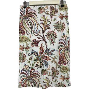 Zara Woman Size XS Paisley‎ Midi Pencil Skirt